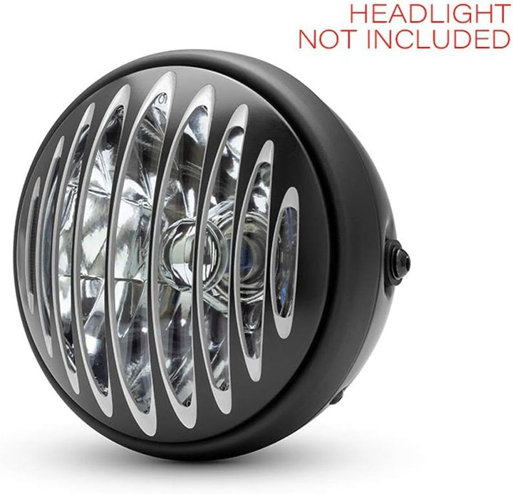 Alchemy Parts Motorrad Blende Scheinwerfer 7" Zoll Schutz Scrambler Projekt Retro - Dicke Gefängnis