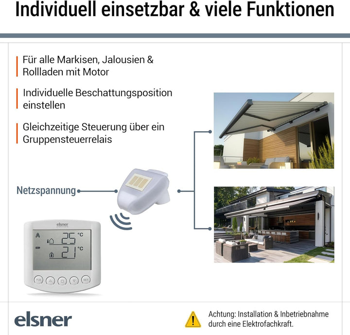 Funksteuerung – Automatische Steuerung für Sonnenschutz, Licht & Raumklima – Inklusive Wetterstation