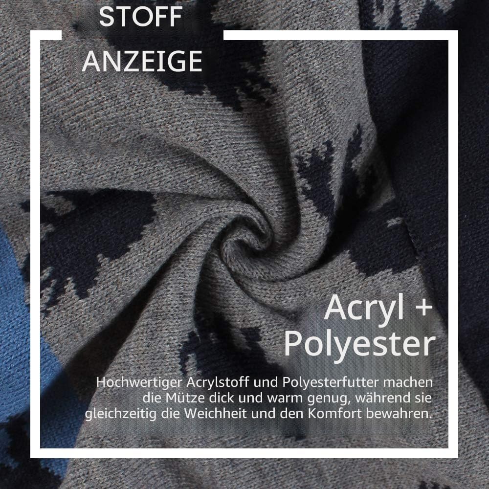 XIAOHAWANG Baby Strickmütze Winter Babymütze Junge Warme Kindermütze Junge Beanie Mütze Dicke Winter
