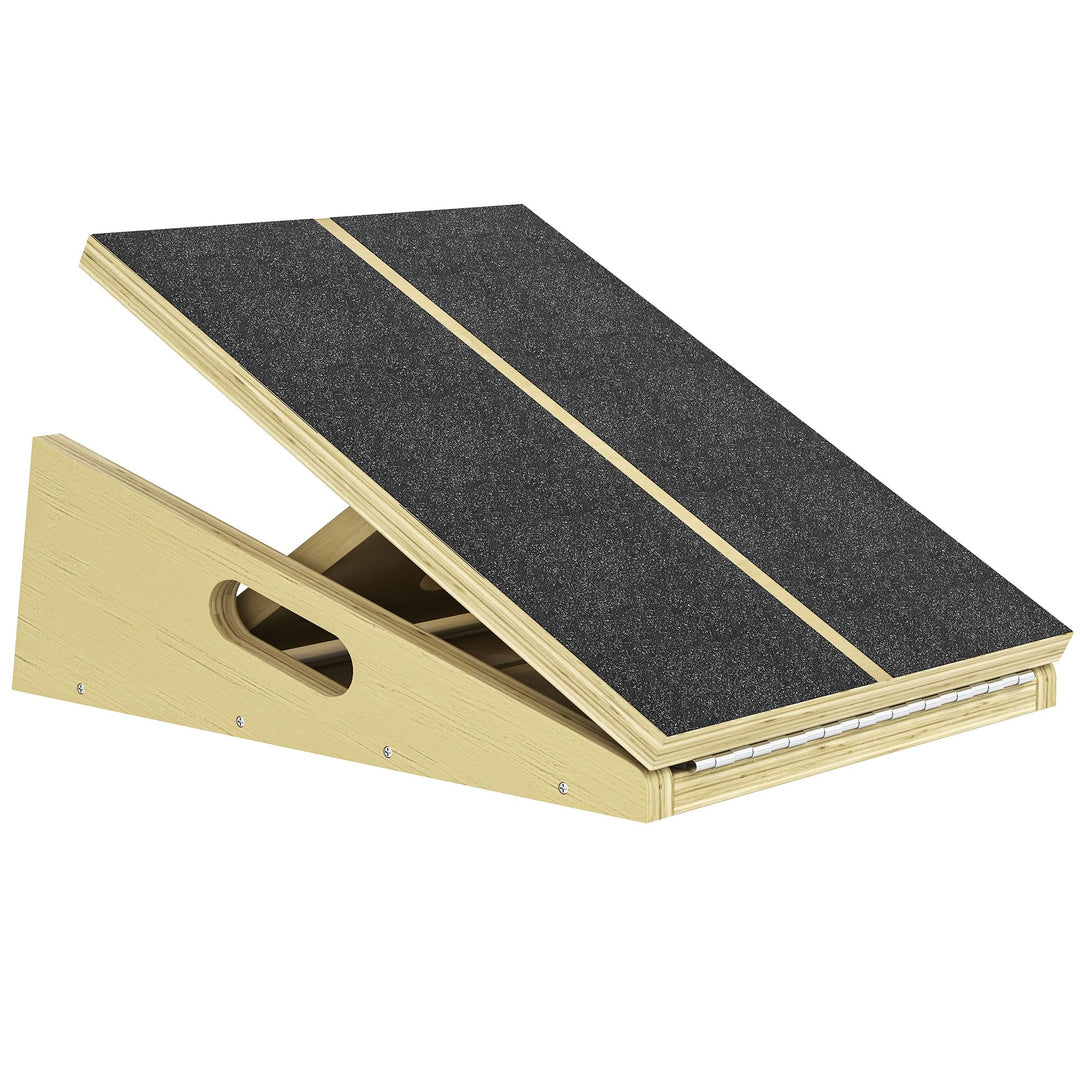 SPORTNOW 2-in-1 Schrägbrett aus Holz Slant Board mit 4 Winkeln Tragegriff, Sports Balance Board Vers