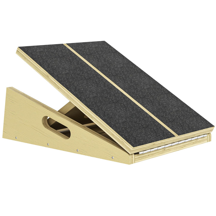 SPORTNOW 2-in-1 Schrägbrett aus Holz Slant Board mit 4 Winkeln Tragegriff, Sports Balance Board Vers