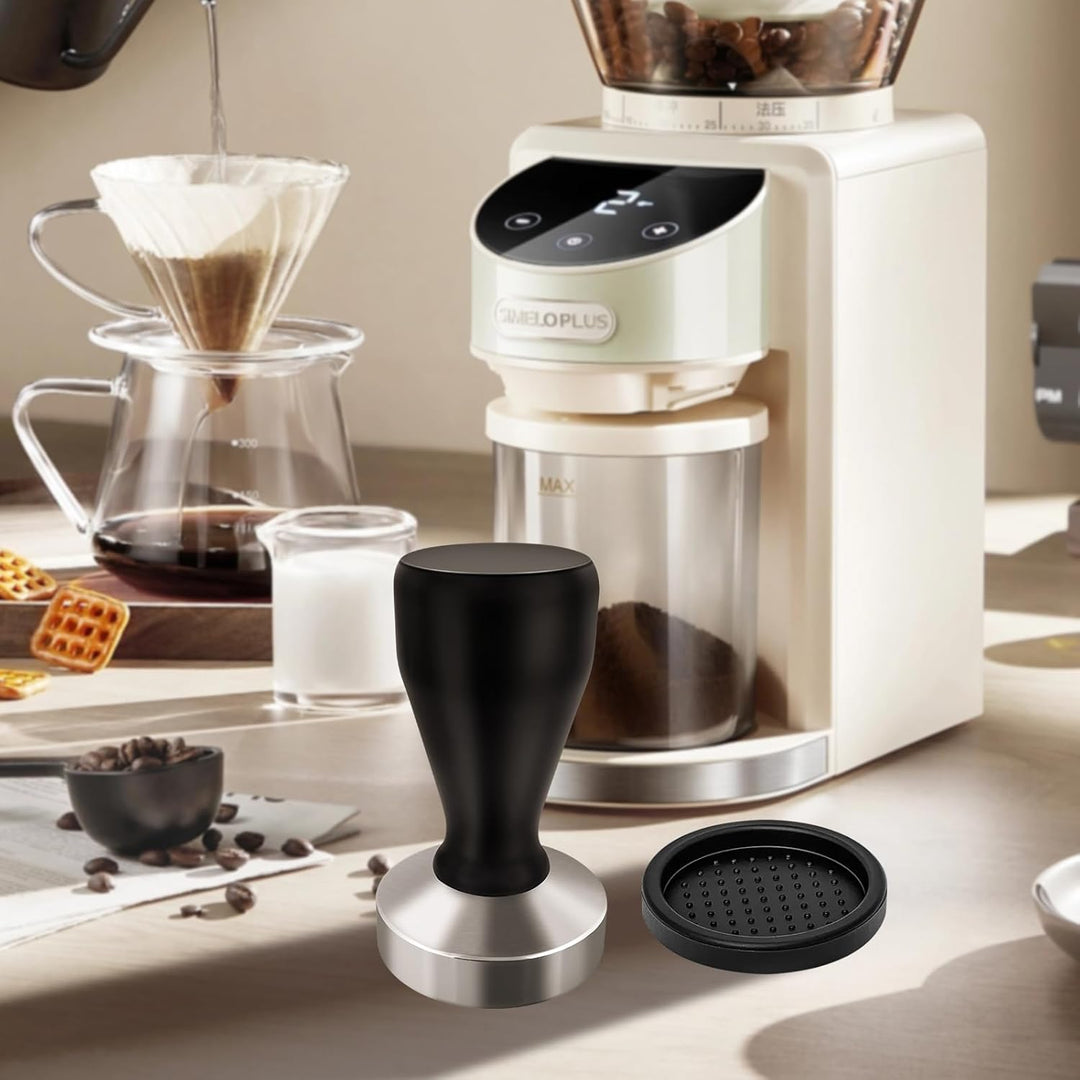 Philorn 51mm Kaffee Tamper aus Edelstahl, Espresso-Stampfer mit Silikonkissen, Kaffeemehlpresser mit