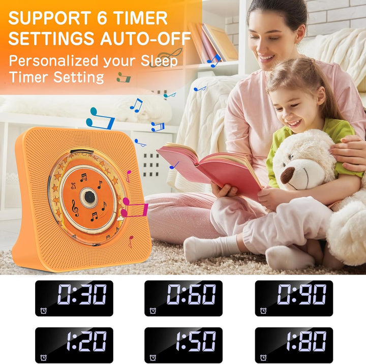 CD Player mit Lautsprecher CD-Player Bluetooth 5.0 mit Fernbedienung Staubschutzhülle Bildschirm FM-