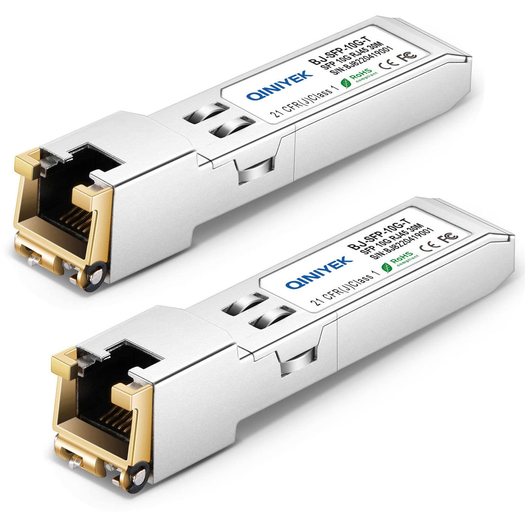 QINIYEK (2 Stück) 10GBase-T SFP+ Module, 10G SFP+ RJ45 Kupfer-Transceiver, kompatibel für Cisco SFP-