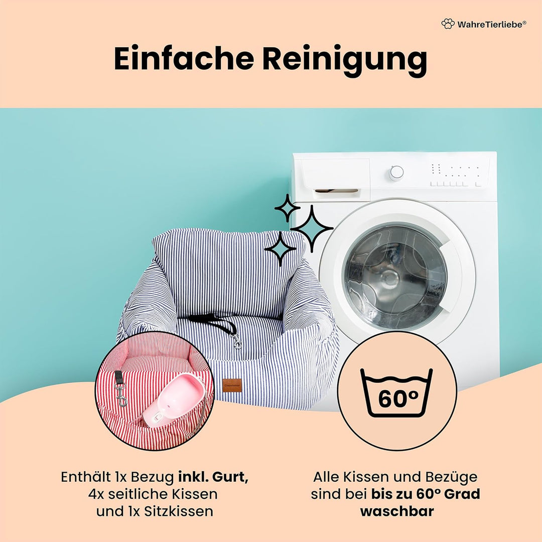 Wahre Tierliebe® Ersatzbezug mit Gurt für WahreTierliebe Autositz I Verlängere die Lebensdauer deine