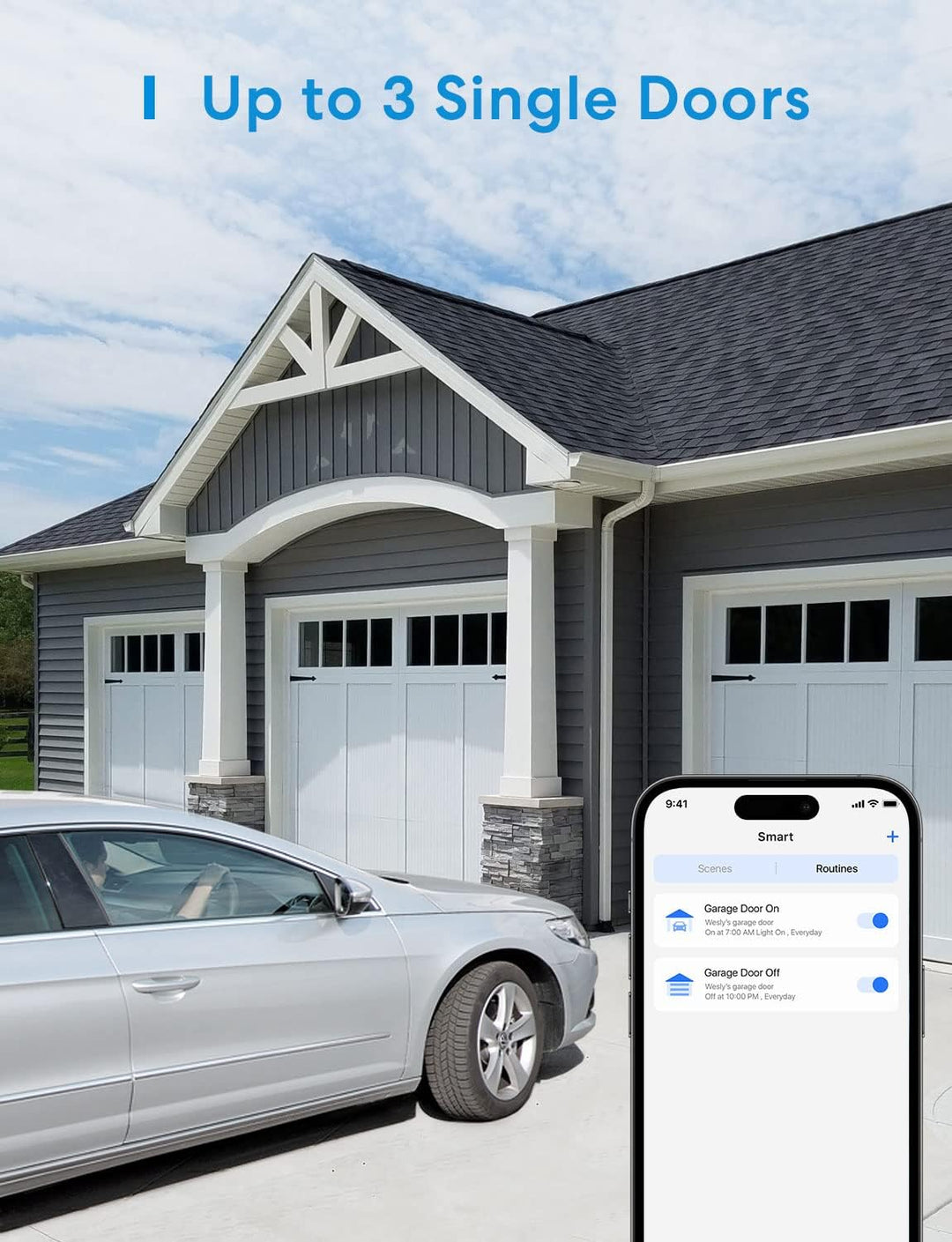 meross Smart Garagentoröffner funktioniert mit Apple HomeKit, Externe Antenne und bis zu 3 einzelne