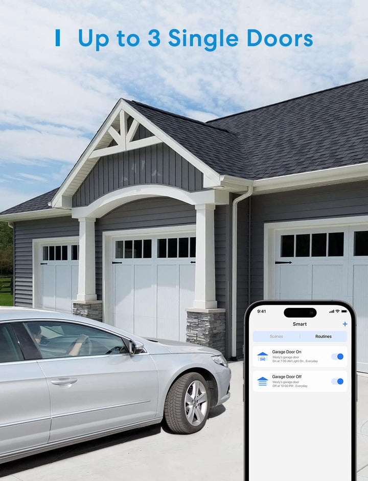 meross Smart Garagentoröffner funktioniert mit Apple HomeKit, Externe Antenne und bis zu 3 einzelne