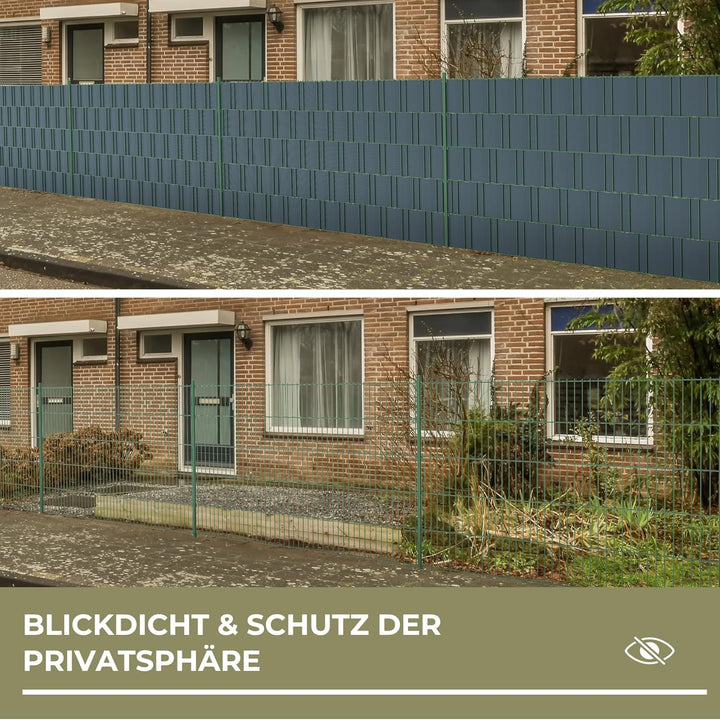 Sichtschutzstreifen Zaun inkl.20 Clips, PVC Sichtschutz Zaunfolie Doppelstabmatten für Gartenzaun (3