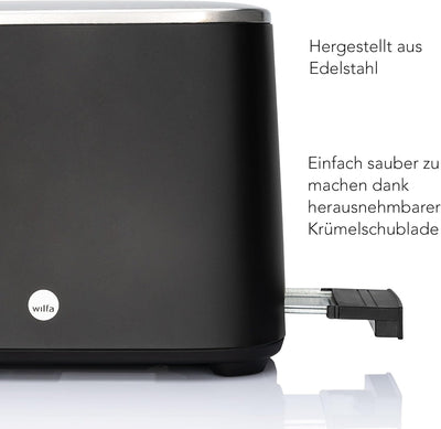 Wilfa CLASSIC Toaster - aus Edelstahl, verstellbare Hitzeeinstellungen mit Auftau-, Wiederaufheiz- u