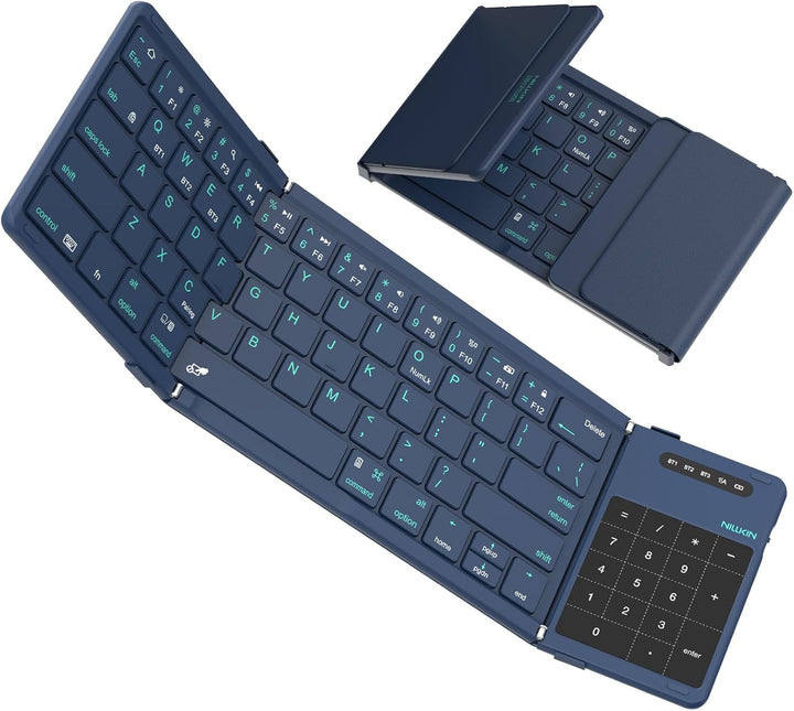 Nillkin Faltbare Bluetooth Tastatur mit Touchpad, kabellose Wiederaufladbare Klapptastatur mit Ziffe
