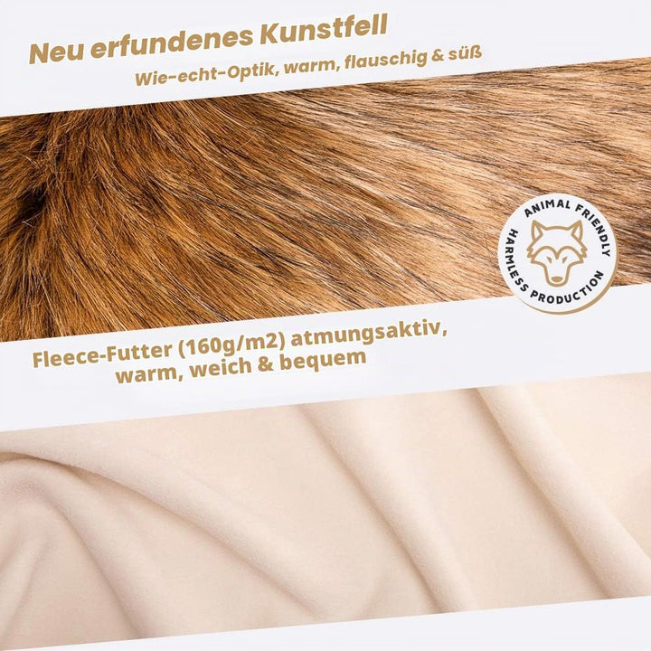 Futrzane Classic Manschetten - Fell Stulpen Damen - Pelz Pulswärmer Handstulpen Bronze Classic, Bron