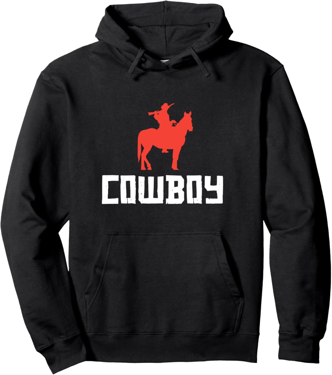 Red Horse & Cowboy Adventure. Gamer Pullover Hoodie