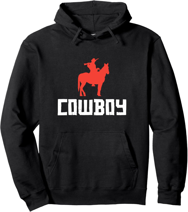 Red Horse & Cowboy Adventure. Gamer Pullover Hoodie