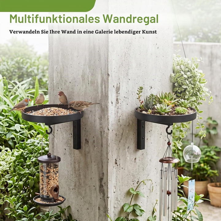 3 Stück Pflanzenhalter Wand Metall mit Haken, Platzsparend Pflanzen Wandhalterung, Hängendes Blument