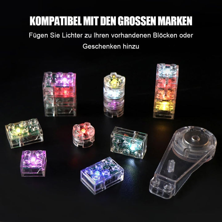 Joycabin 15 Stück Leuchtende Bausteine, 2x2 LED Leuchtsteine, Transparent Runde Bausteine Lampe, Bau
