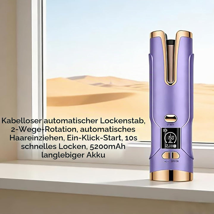 Automatischer Lockenstab, kabellos, elektrisch, 20 mm, für kurzes/langes/feines Haar, mit grossem 65