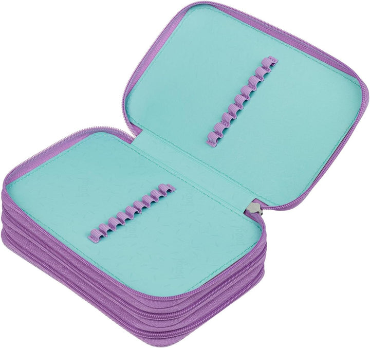 Baagl 3 Fach Federmäppchen Mädchen, Schulmäppchen für Schreibwaren, Schulsachen Federtasche, Federma