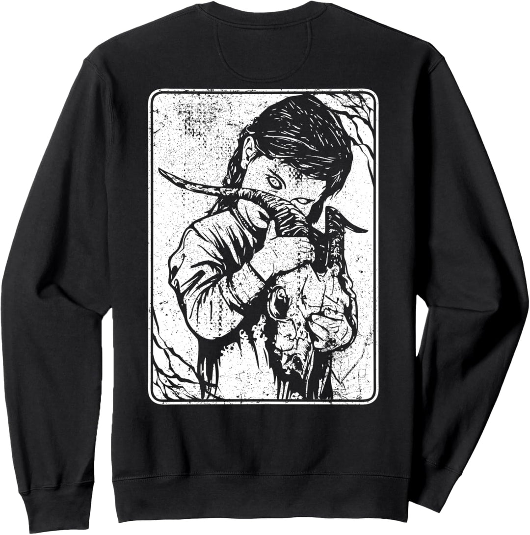 Backprint Satanic Okkult Dark Art Evil 666 Antichrist Goth Sweatshirt