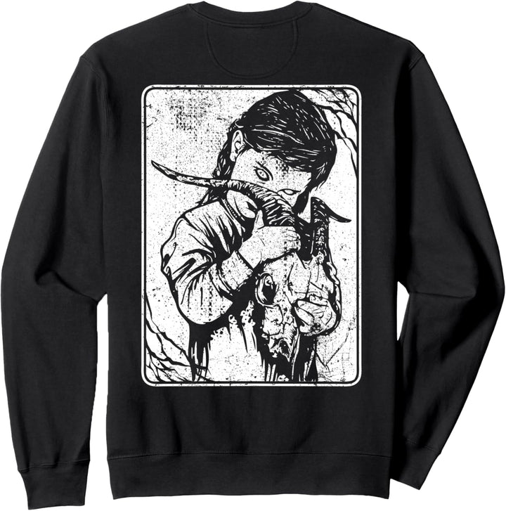 Backprint Satanic Okkult Dark Art Evil 666 Antichrist Goth Sweatshirt