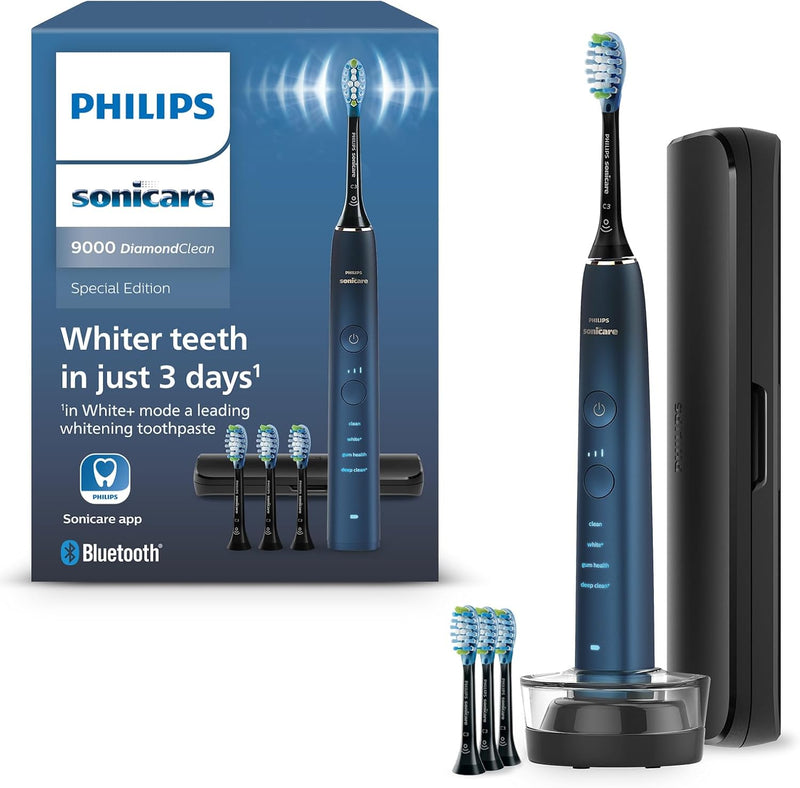 Philips Sonicare DiamondClean elektrische Zahnbürste der 9000er Serie – Schallzahnbürste, sauberere