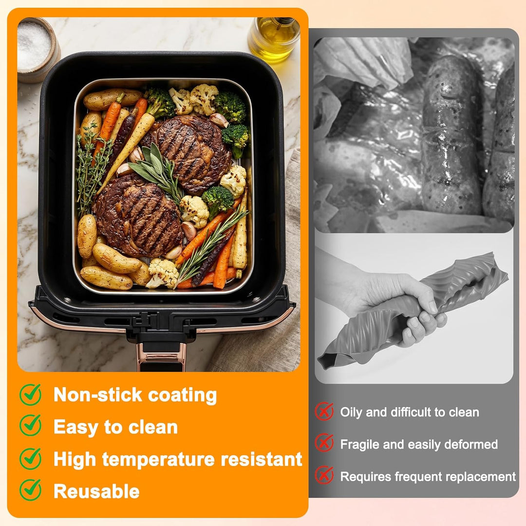 Airfryer Zubehör Set für Ninja Dual Zone & FlexDrawer – 8-tlg. Heissluftfritteuse Zubehör für AF500E