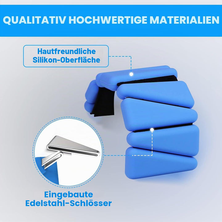Handgelenkgewichte 2er Set, verstellbare Silikon-Workout-Gewichte für Frauen und Männer, tragbare Kn