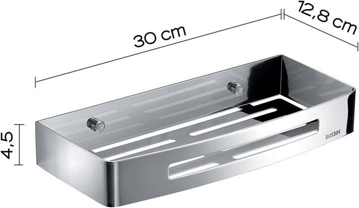 GEDY G-Hanoi Rechteckiger Duschkorb aus Edelstahl 304 mit Chrom-Finish, Design R&S Gedy, Masse 4,5 x
