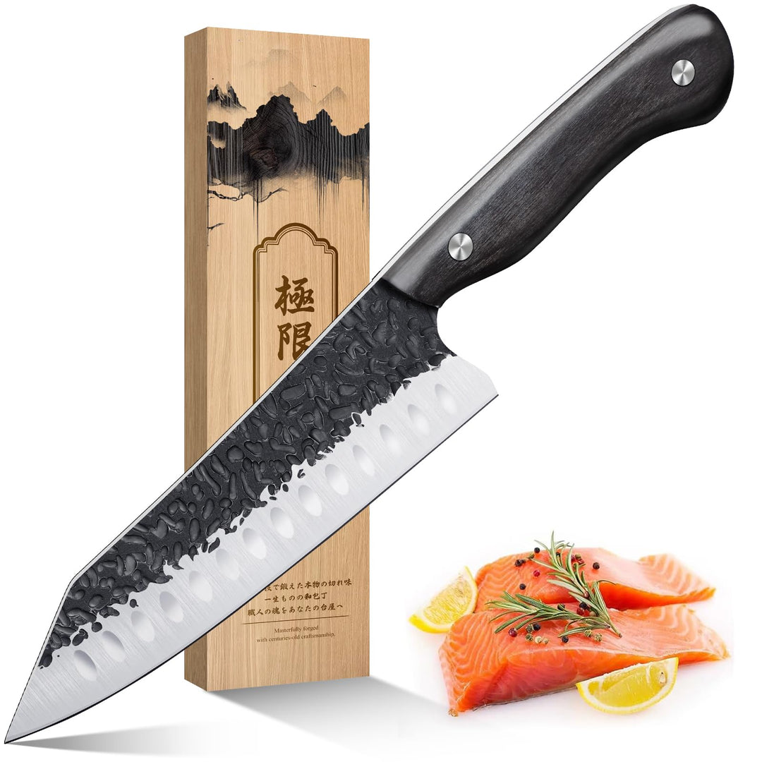 Purple Dragon Santoku-Messer Professionelles Kochmesser Schneidemesser aus Hochwertiger Kohlenstoffs