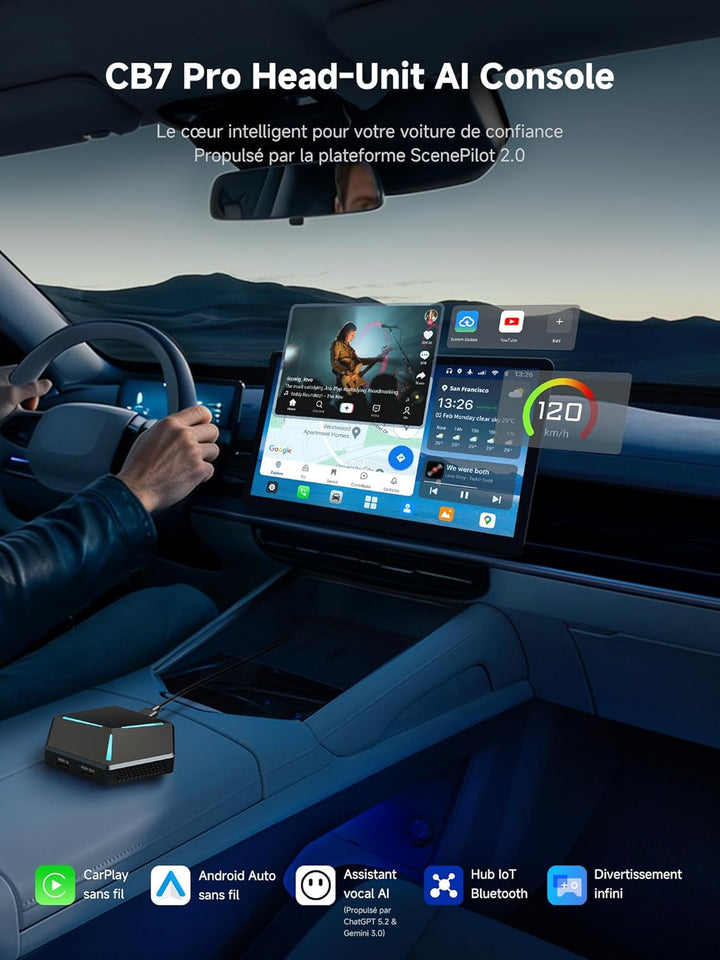 AI Box 8G+128G Android 13 Wireless CarPlay/Android Auto Adapter, HDMI, 4G LTE. Set mit AC-HD21F 1080