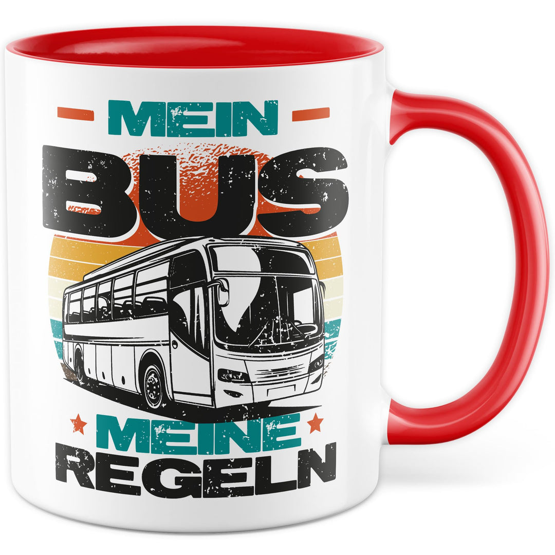 Tasse Busfahrer Geschenk Mein Bus meine Regeln, Kaffeetasse Busfahrerin Transport Arbeit Humor Witzi