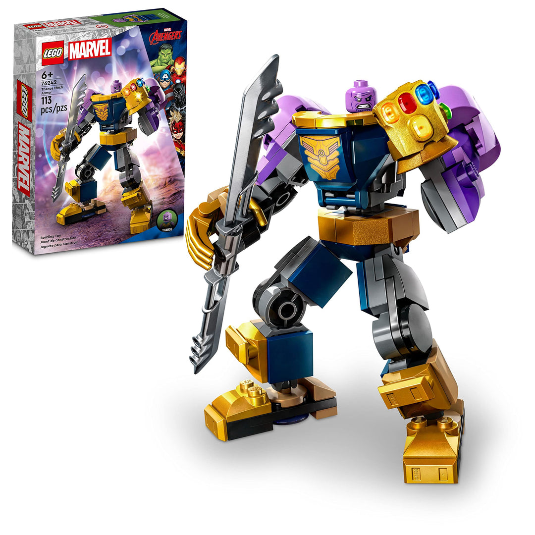 LEGO Marvel Thanos Mech Armor 76242 Avengers Actionfiguren-Set, Bauspielzeug mit Infinity Gauntlet &
