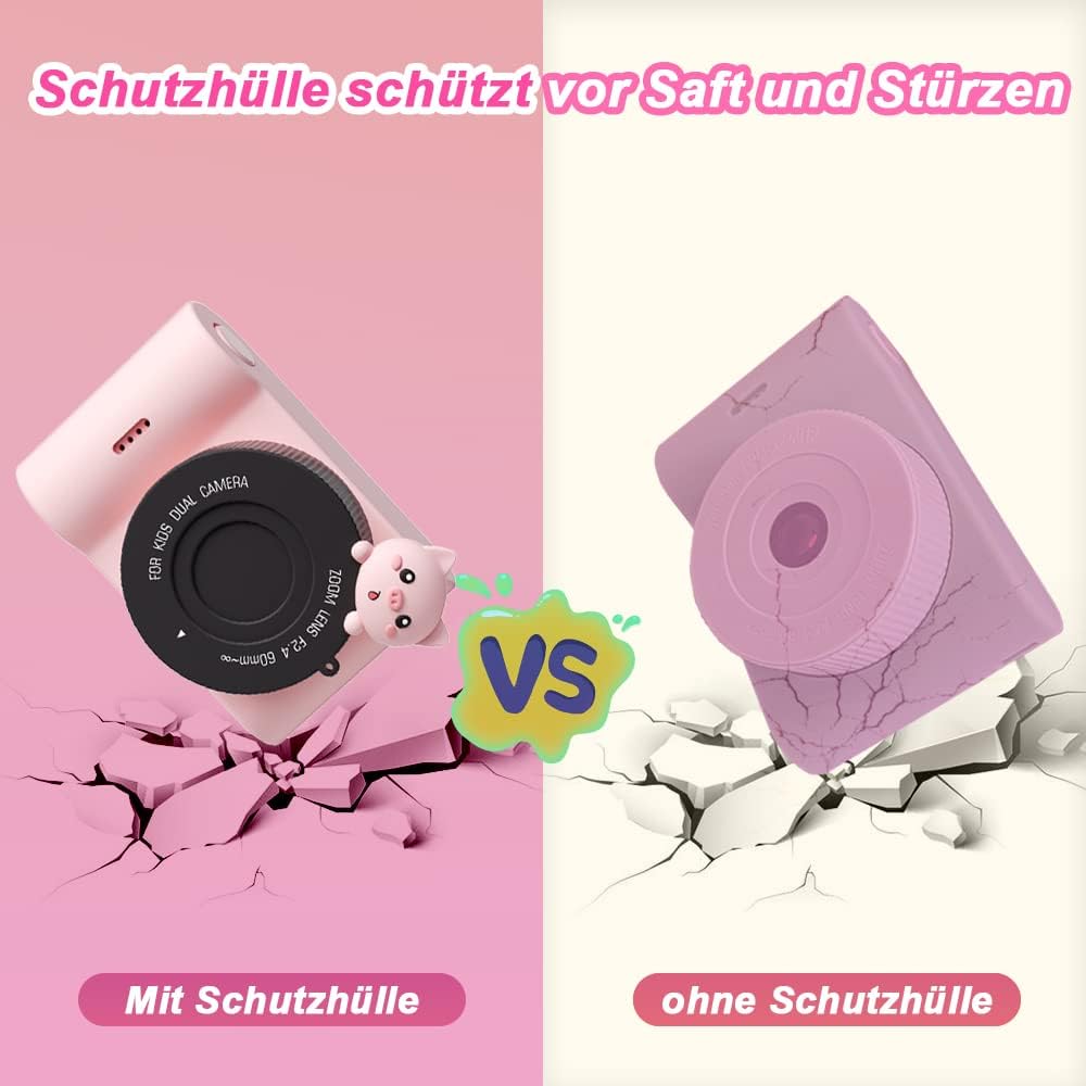 Kinderkamera, 48MP 1080P Sofortbildkamera Kinder mit 2,4 Zoll Touchscreen, Digitalkamera Kinder mit