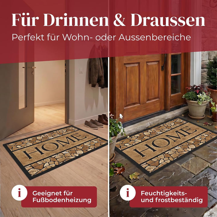 Hochwertige Fussmatte 60x80 cm (Large) – Schmutzfangmatte für Innen &amp; Aussen, rutschfest mit hoher S