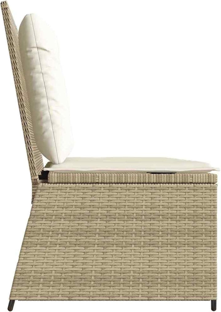 Homgoday Gartenliegebank Beige Poly-Rattan 108 cm Sitzbreite, 2-Personen, für Entspannung und Freilu