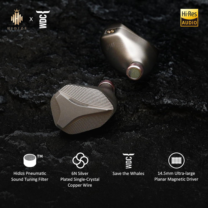 Hidizs MP145 HiFi-In-Ear-Monitore mit magnetischem Treiber, flach, ultradünn, 14,5 mm, ergonomisches