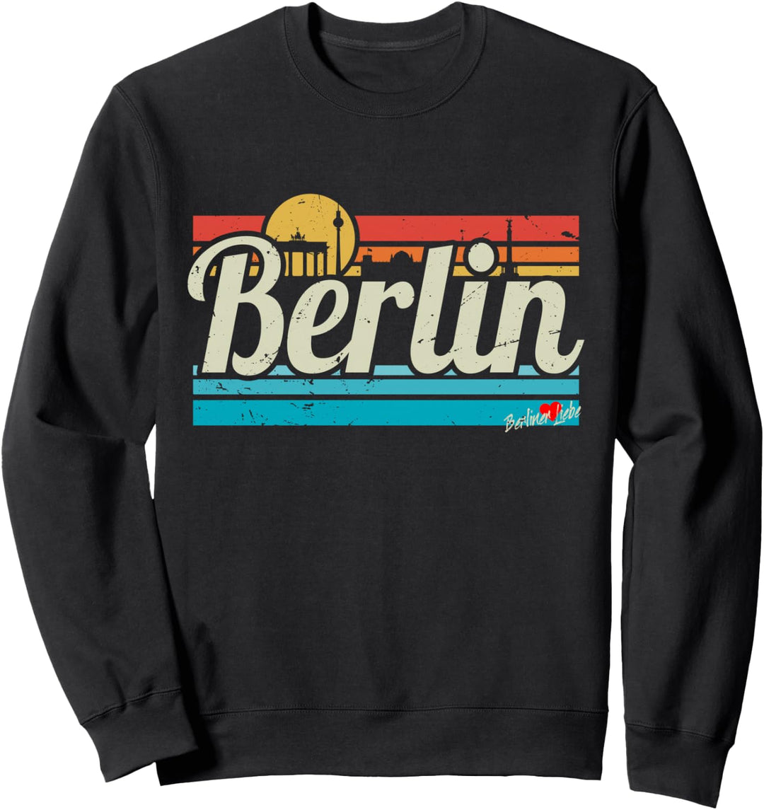Berlin Schriftzug Retro Vintage Surfer Sunset Berliner Liebe Sweatshirt