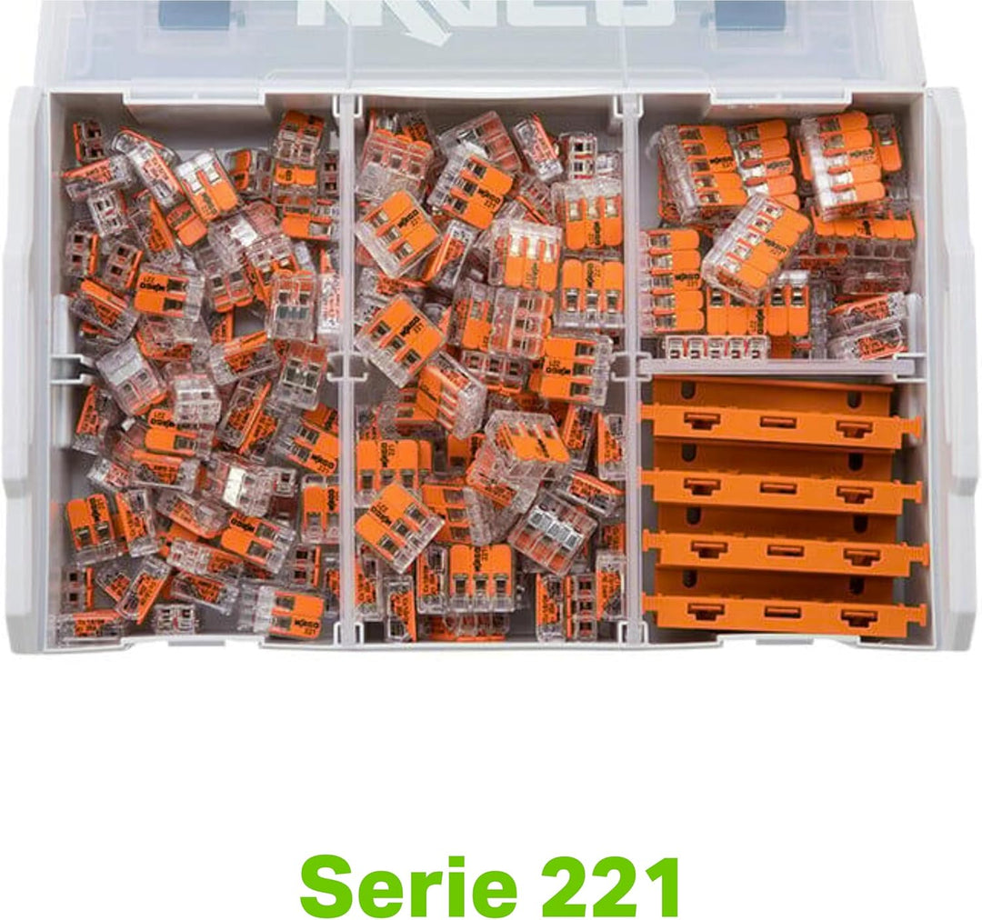 WAGO Original-Set, L-Boxx Mini, Verbindungsklemmen mit Hebel, Serie 221, 887-952, Lichtgrau, 229 Ver