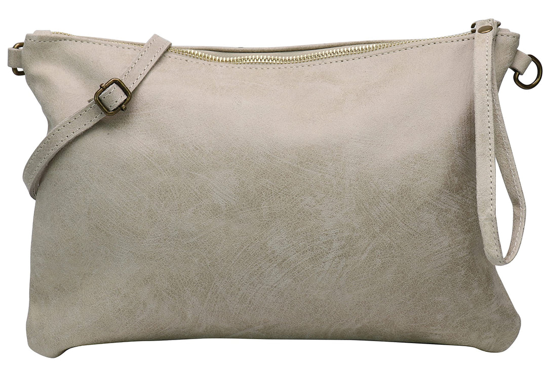 SH Leder Echtleder Umhängetasche Clutch im vintage look mittelgross Tasche Abendtasche 33x22cm Clara