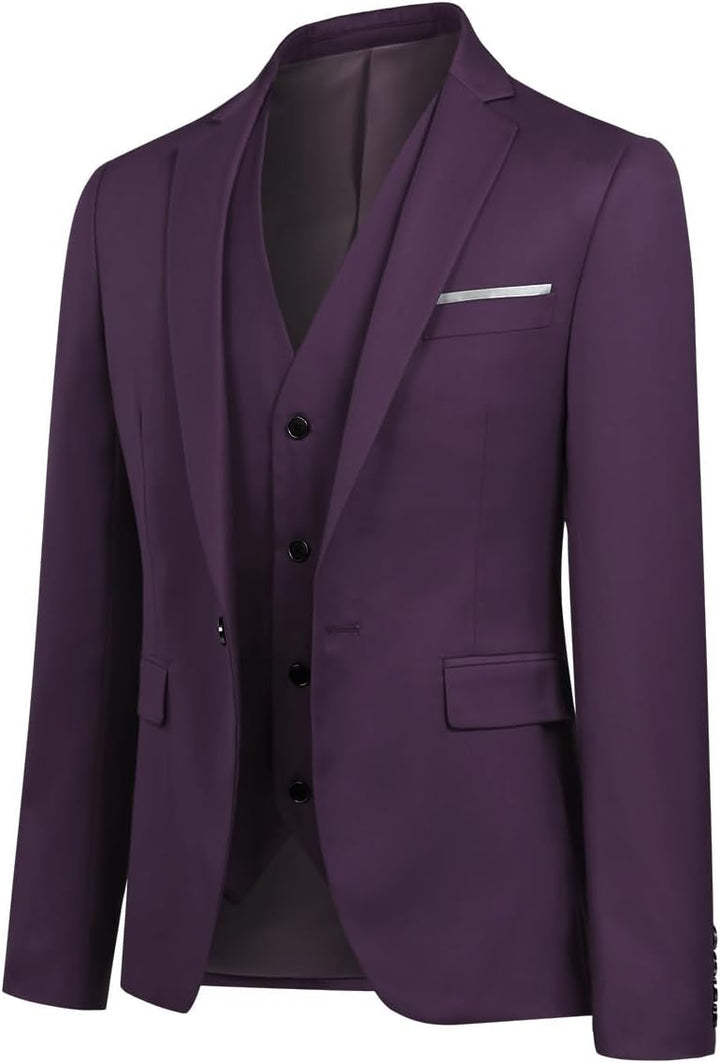 Allthemen Anzug Herren Slim Fit 3 Teilig Anzüge Modern Herrenanzug 3-Teilig Sakko Hose Weste für Bus