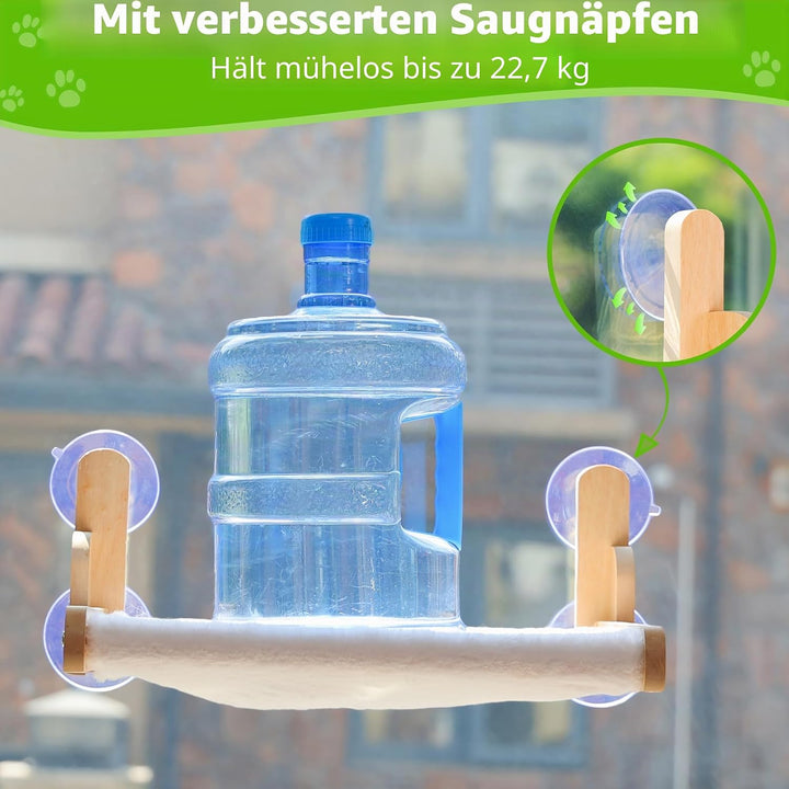 Katzenfensterstange mit Holzrahmen - Aloxina Faltbares Katzenhängemattenbett für Indoor-Katzen, weic