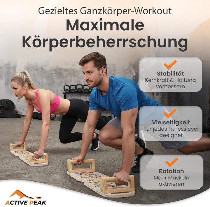 Push Up Board Holz 24-in-1 faltbares Liegestützbrett mit Griffen, Liegestützgriffe für Brust, Trizep
