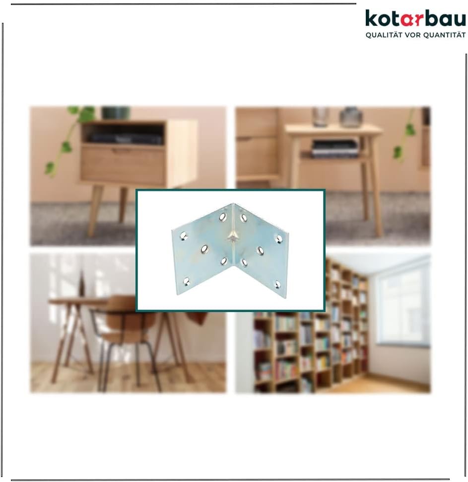 KOTARBAU Winkelverbinder 60 x 60 x 60 mm Sicke Stahl Bauwinkel Montagelöcher Möbelwinkel Verzinkt Sc