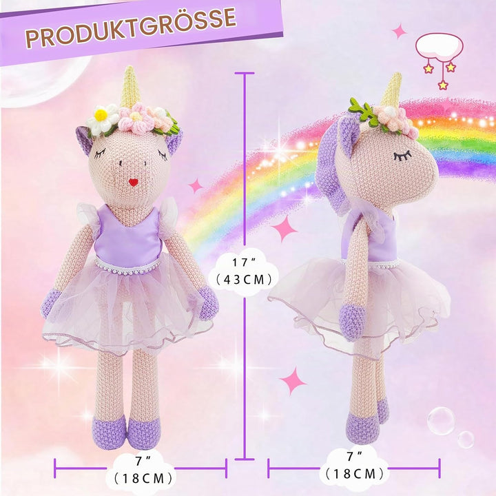 JUSTQUNSEEN Das Einhorn ist gefüllt mit kuschelpuppen und Flauschigen ballettpuppen und einhörnern f