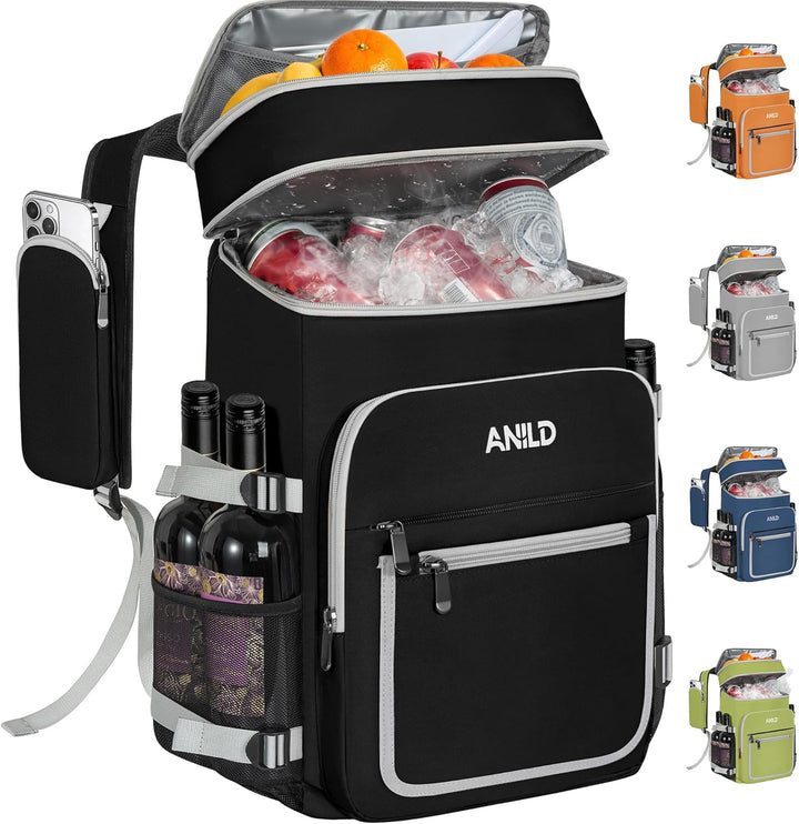 40 Dosen Isolierter Kühlrucksack 30L, Thermo Rucksack Gross, Auslaufsichere wasserdichte Picknickruc