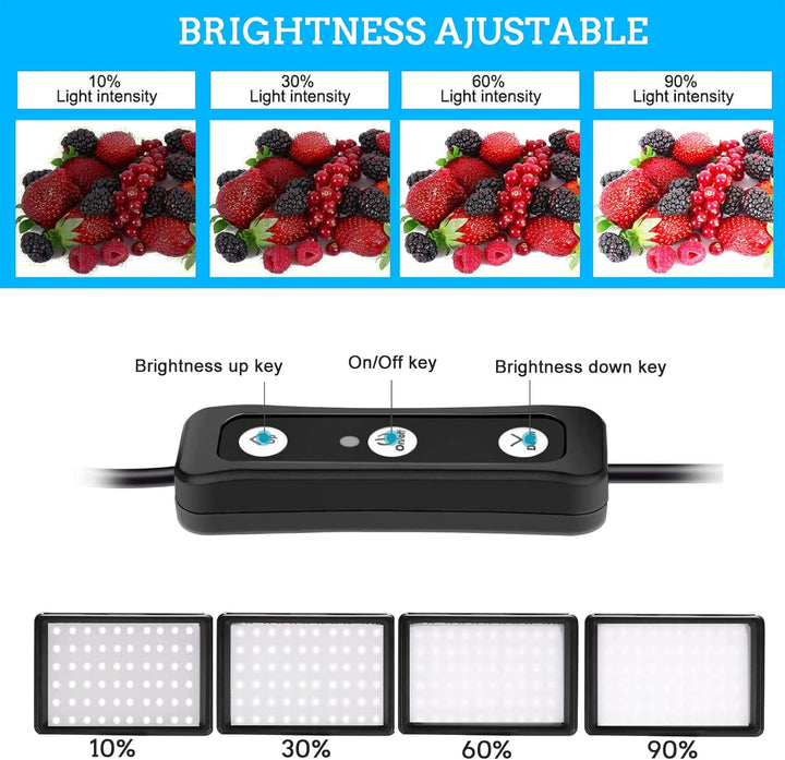 Ci-Fotto LED Video Licht 2-Pack die Fotografie, Dimmbare 5600K USB LED-Videoleuchte Ministativ und F