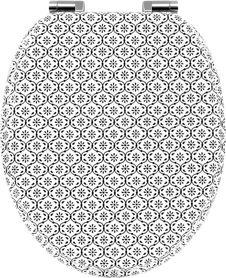 WOLTU Toilettendeckel mit Absenkautomatik Holz, Toilettensitz Klodeckel Klobrille WC Sitz O-Form mit