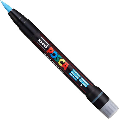Posca Uni PCF-350 Lackstift mit Pinselspitze – Stoffglas-Metallstift – die 6 beliebtesten Farben