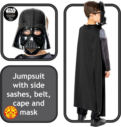 Rubie's 3014803-4 Darth Vader Kenobi Deluxe Kinderkostüm, Jungen, wie abgebildet, S, S