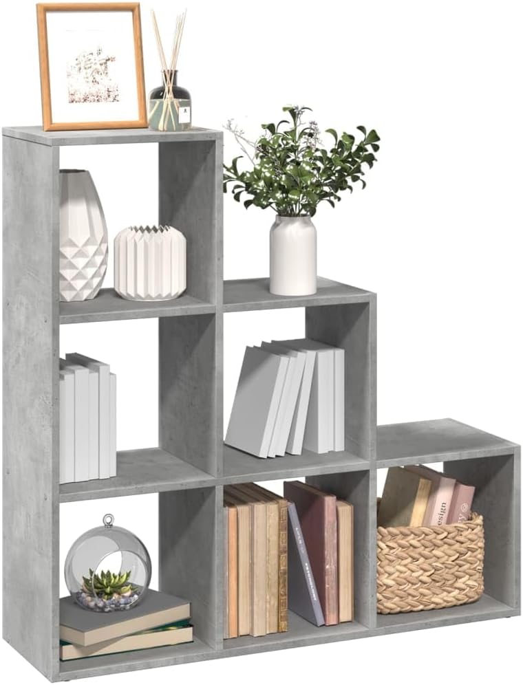 vidaXL Raumteiler Bücherregal 3 Etagen, Standregal Treppenregal für Wohnzimmer Schlafzimmer Büro, St