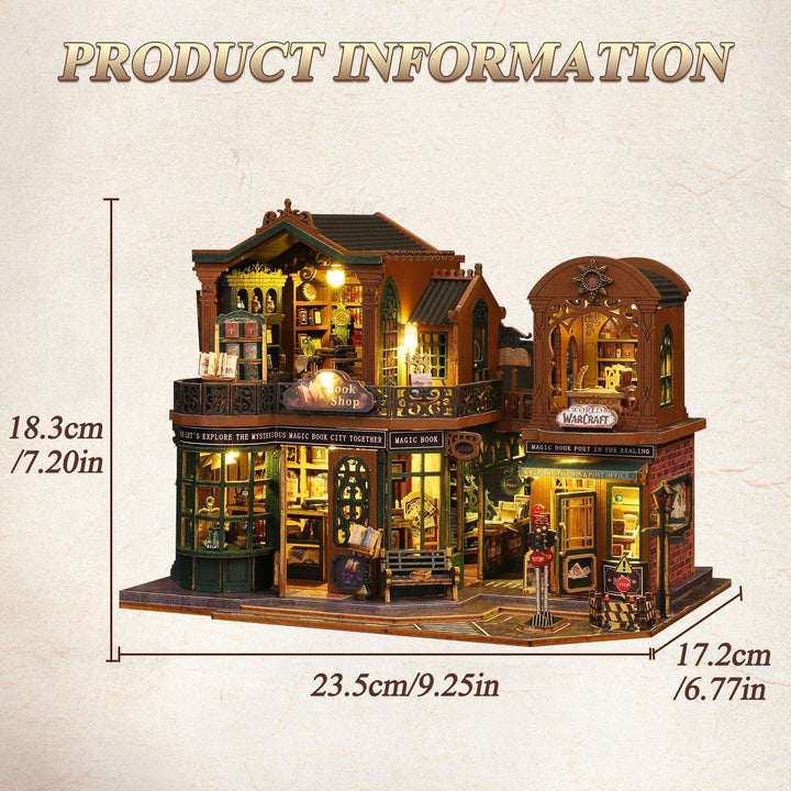 Mostop DIY Miniature Dollhouse Kit,Wooden Dollhouse Construction Kit,Miniature House Kit with LED Li